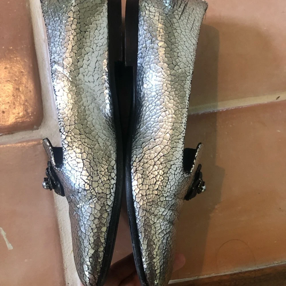 Sold Taking offers! Chanel metallic loafers size 37